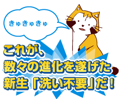 これが、数々の進化を遂げた新生「洗い不要」だ！