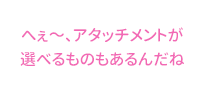 へぇ～、アタッチメントが選べるものもあるんだね