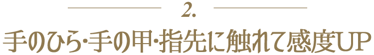 2.手のひら・手の甲・指先に触れて感度UP