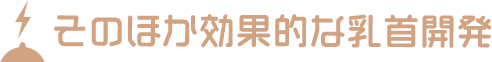 そのほか効果的な乳首開発
