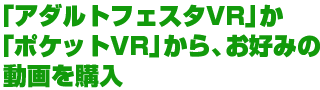 「アダルトフェスタVR」か「ポケットVR」から、お好みの動画を購入