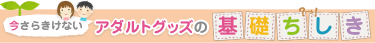 今さらきけない アダルトグッズの基礎ちしき