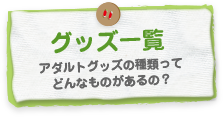 グッズ一覧　アダルトグッズの種類ってどんなものがあるの？