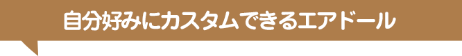 自分好みにカスタムできるエアドール