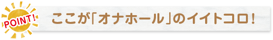 POINT! ここが「オナホール」のイイトコロ!